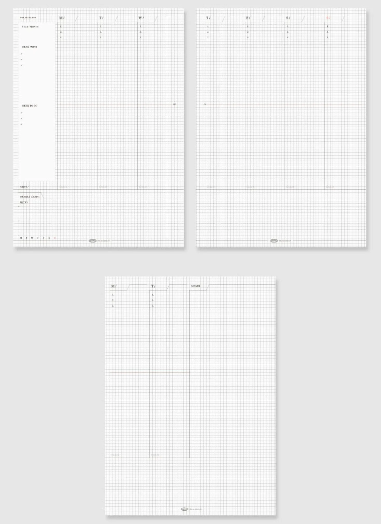 Classy Standard Index Weekly Planner
