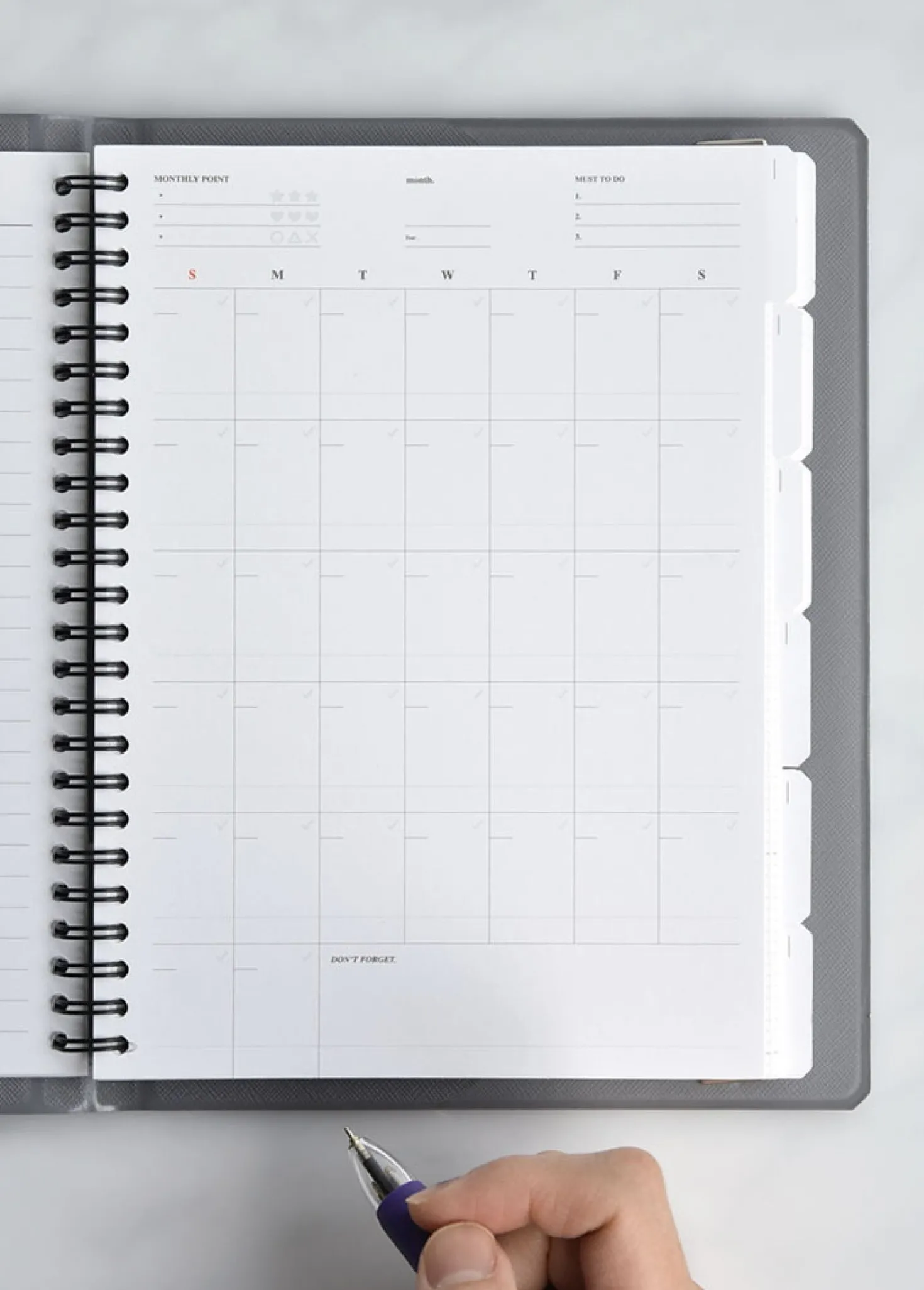 Classy Standard Index Weekly Planner