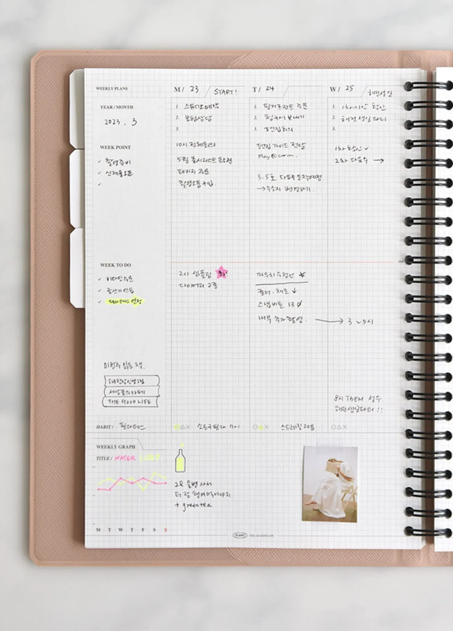 Classy Standard Index Weekly Planner