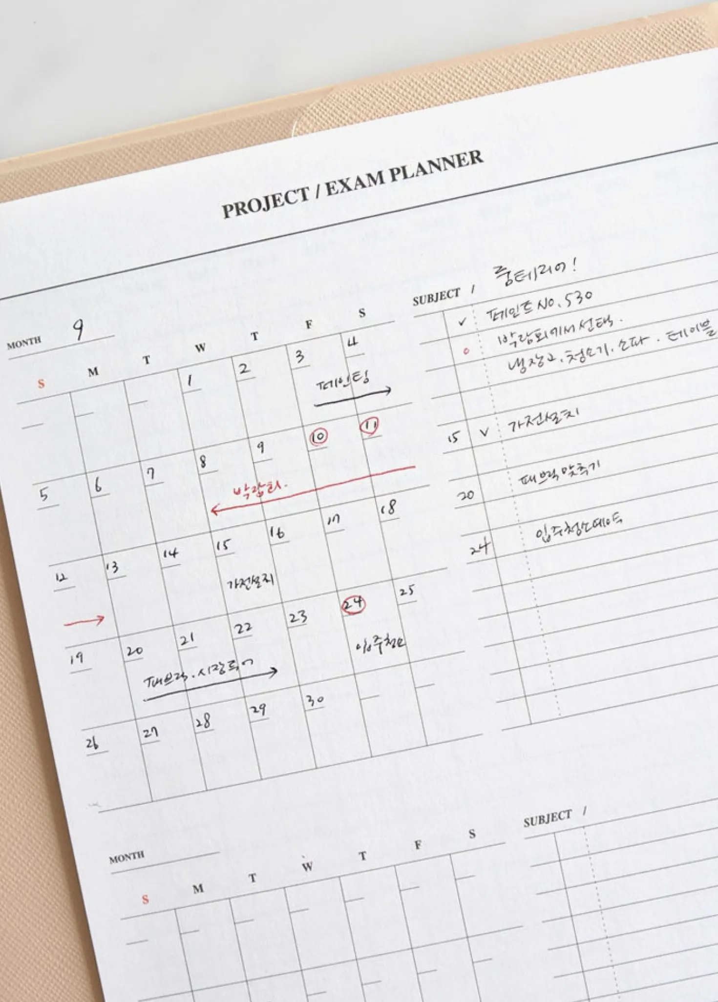 Classy Standard Index Weekly Planner