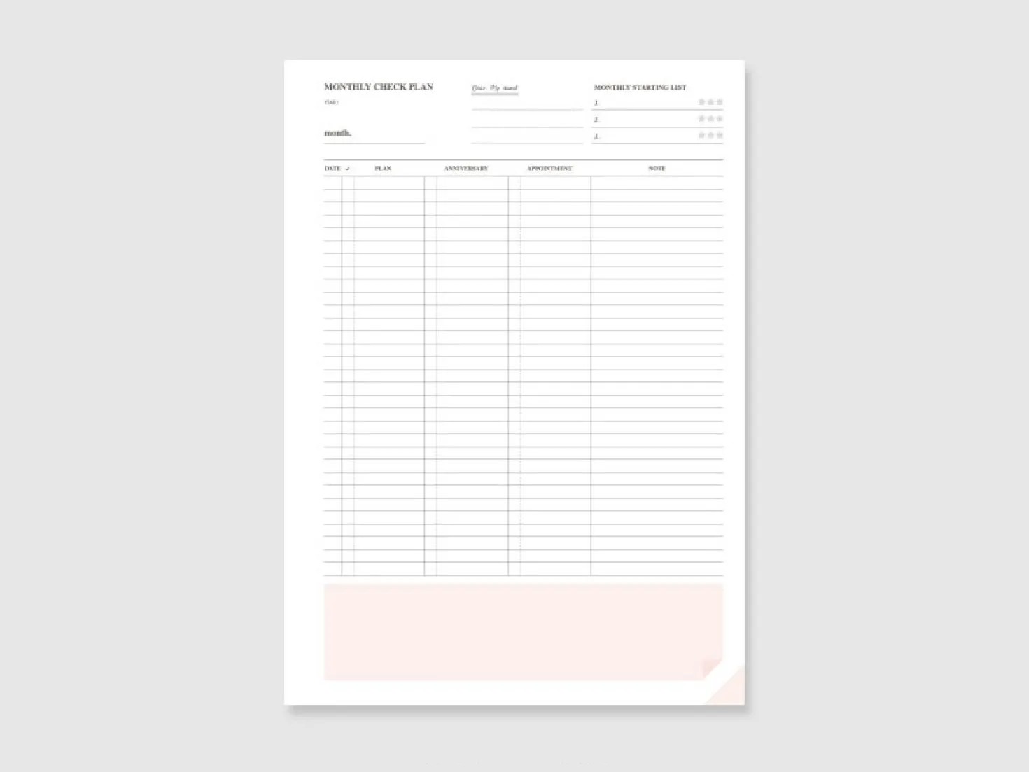 Classy Standard Index Weekly Planner