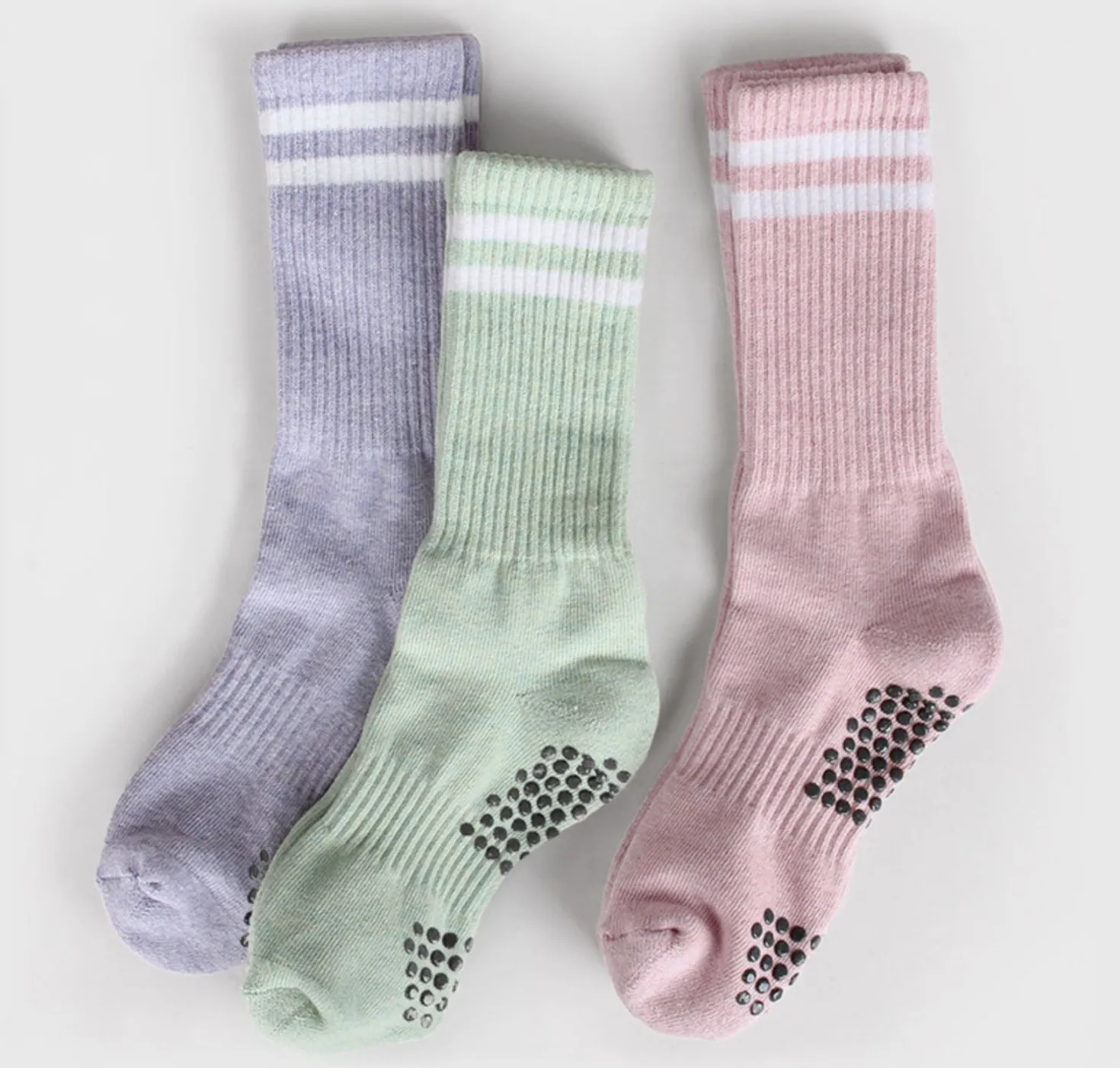 Colorful Non-slip Athletic Crew Socks