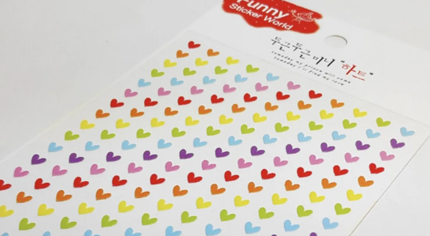 Colorful See-through Heart PVC Sticker