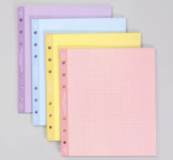 Colorful Square Grid 6 Ring A6 Wide Note Refill