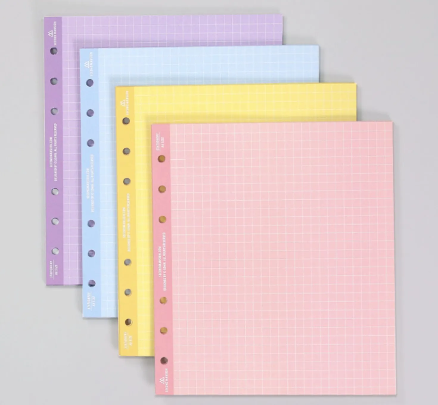 Colorful Square Grid 6 Ring A6 Wide Note Refill