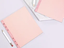 Colorful Square Grid 6 Ring A6 Wide Note Refill
