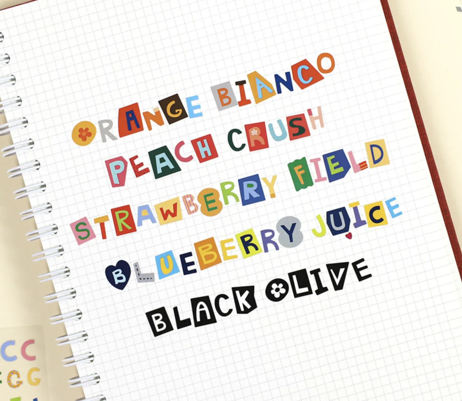 Color Recipe Alphabet Removable Sticker