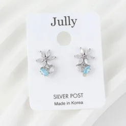 Cubic Zirconia Flower Earrings