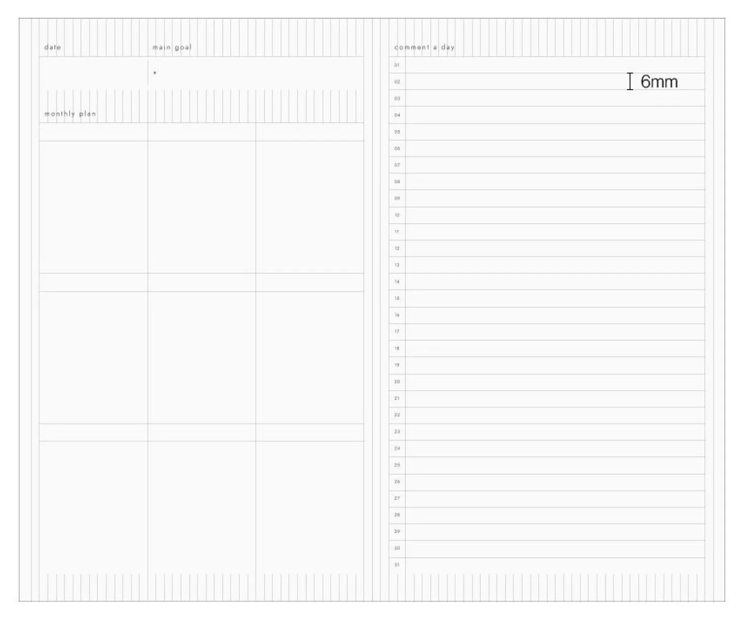Daily Sequence One-Month Planner