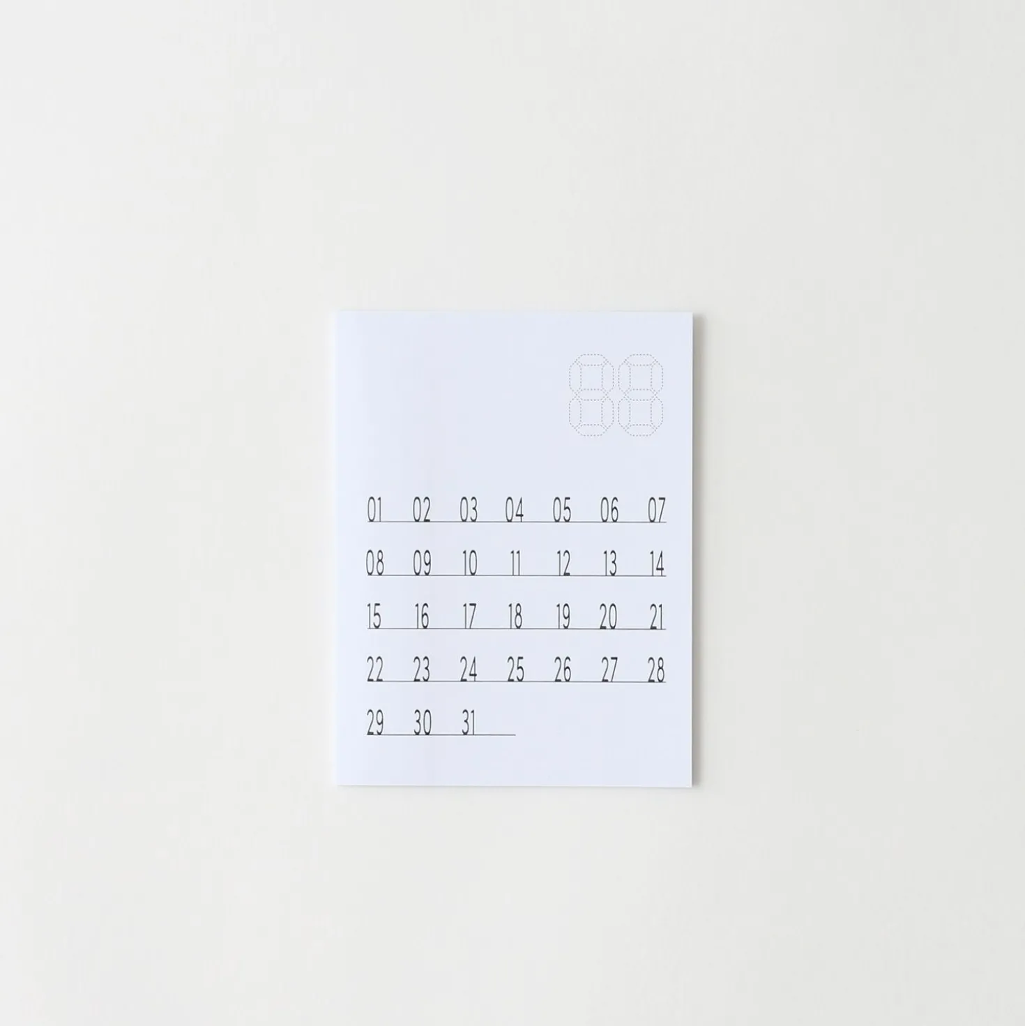 Dateless Calendar Sticky Note