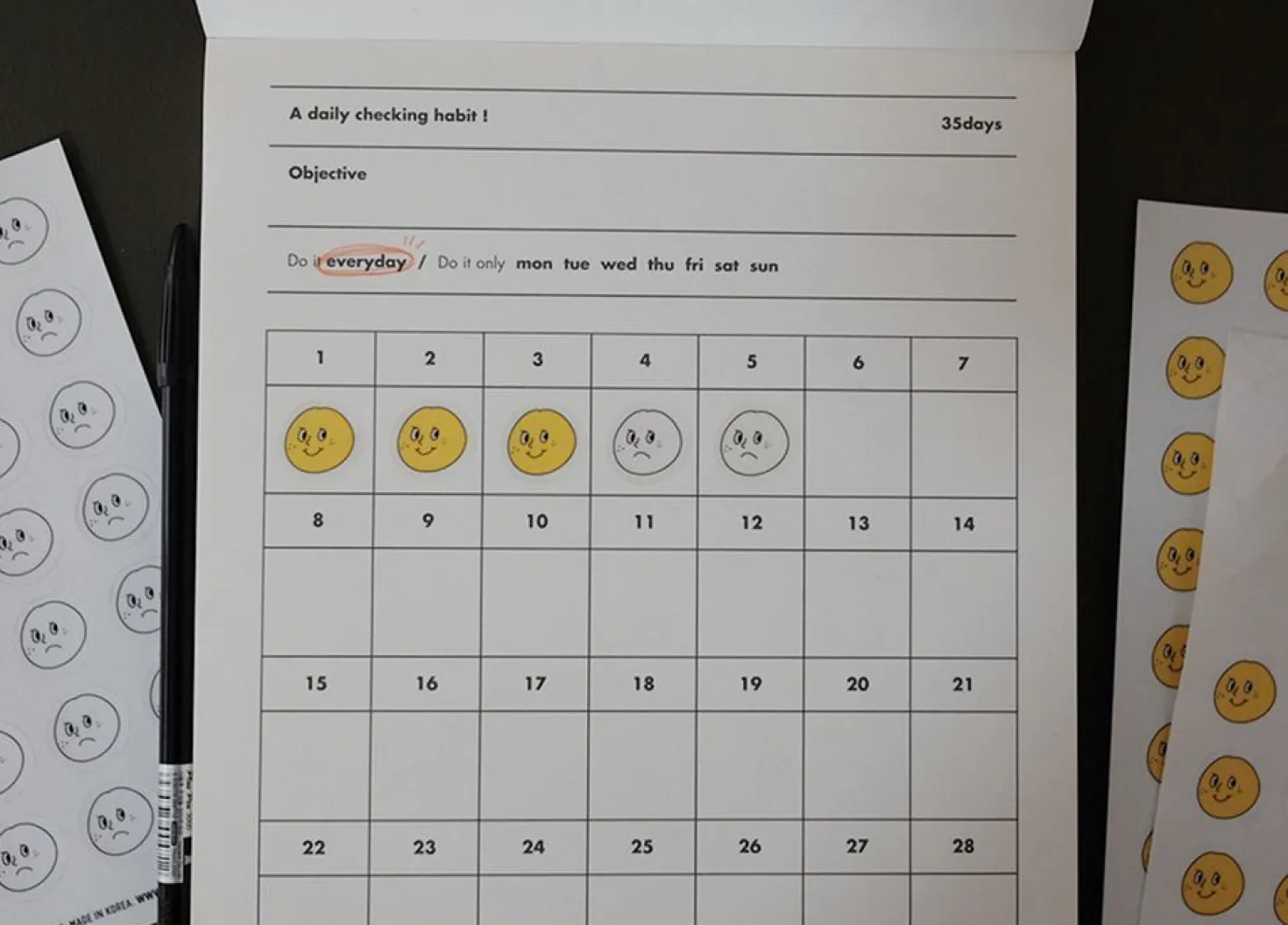 35 Days Goal Planning Notepad