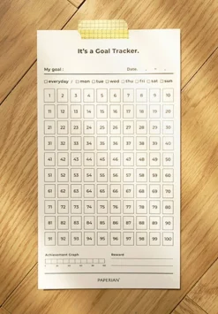 100 Days Goal Tracking Sheets