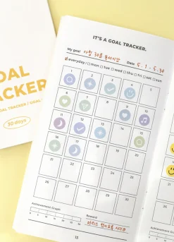 30 Days Goal Tracking Slim Notebook