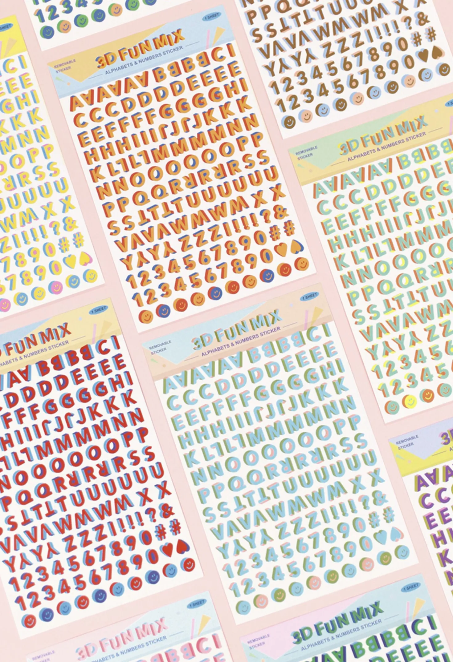 3D Fun Mix Alphabet Removable Sticker