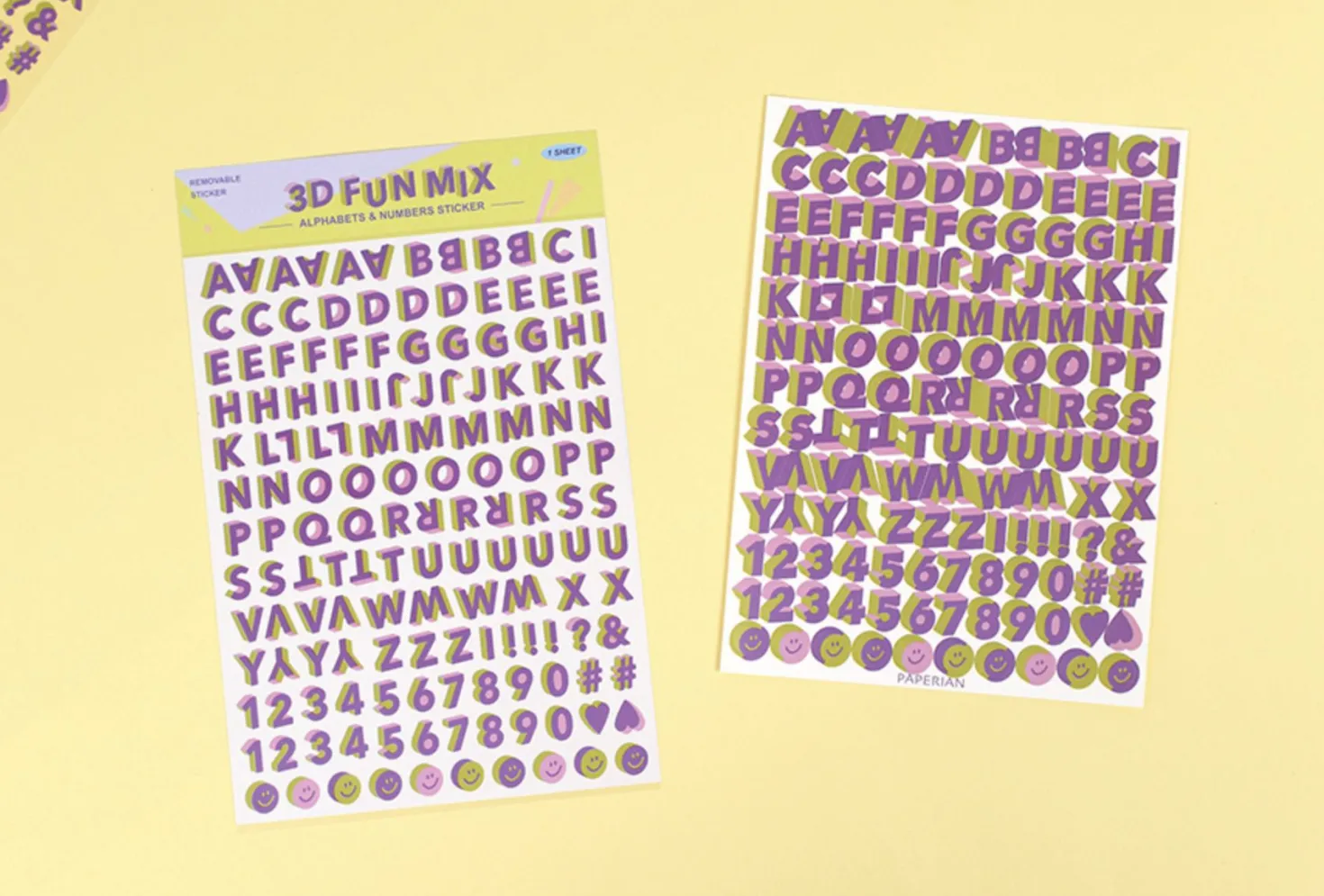 3D Fun Mix Alphabet Removable Sticker