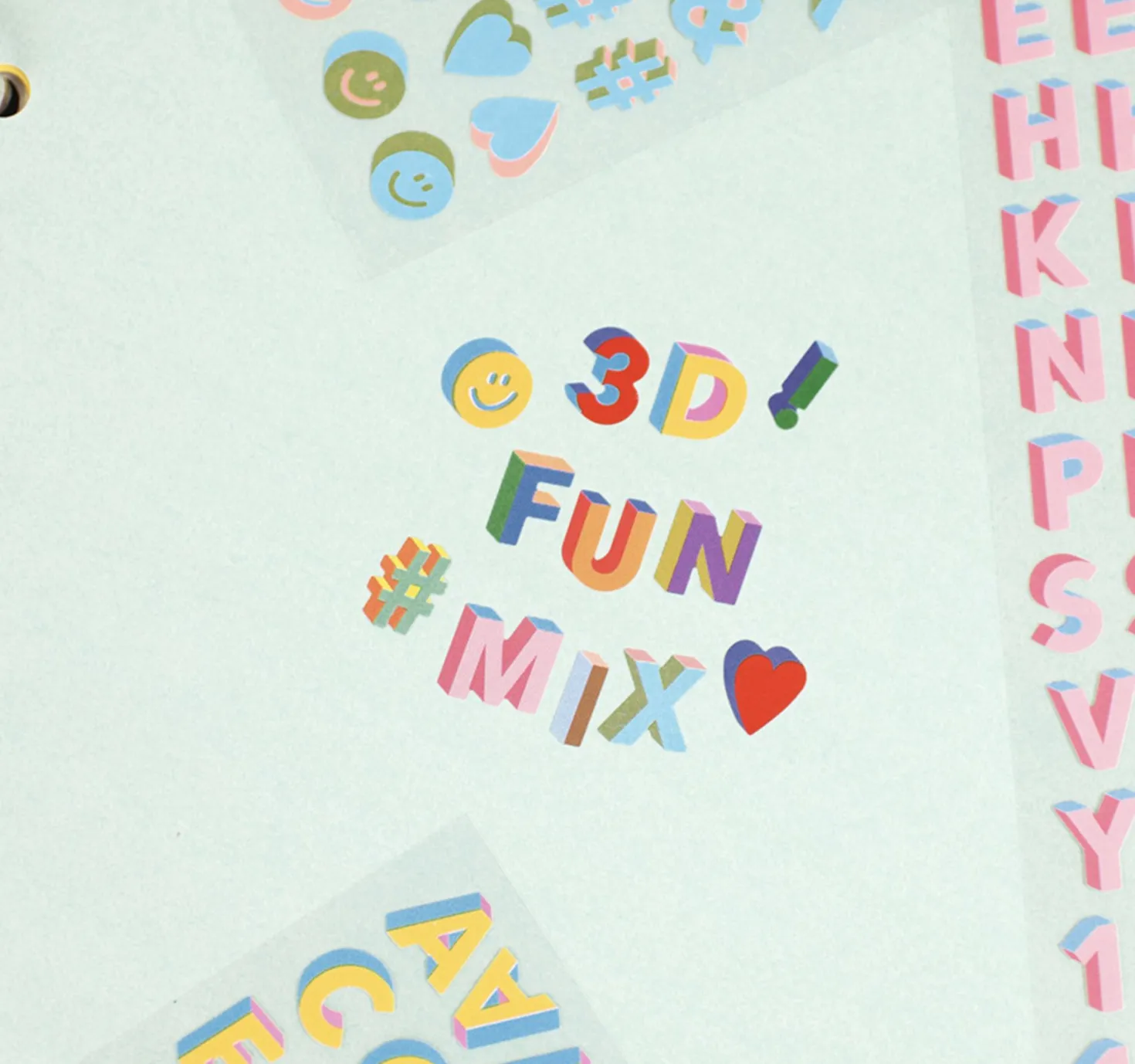 3D Fun Mix Alphabet Removable Sticker