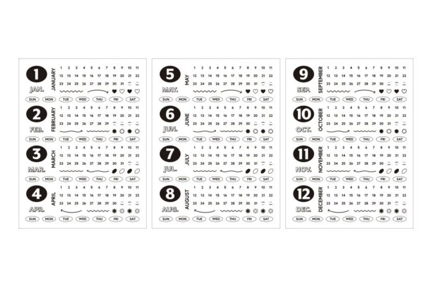 Diary Date Sticker Set