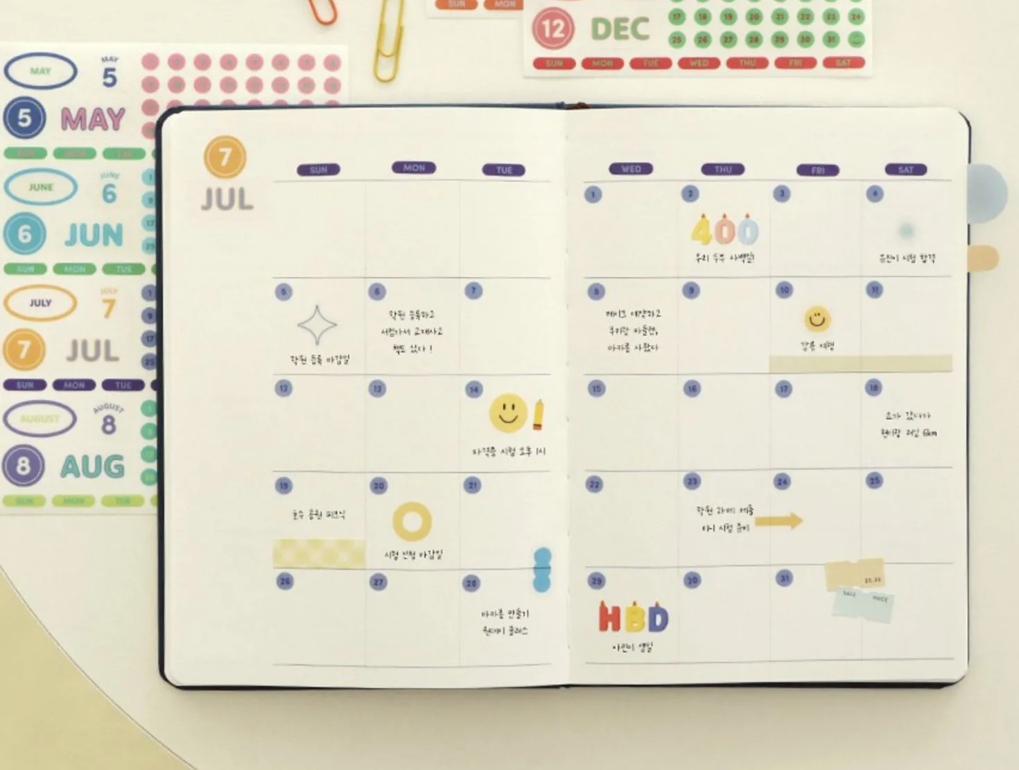 Diary Date Sticker Set