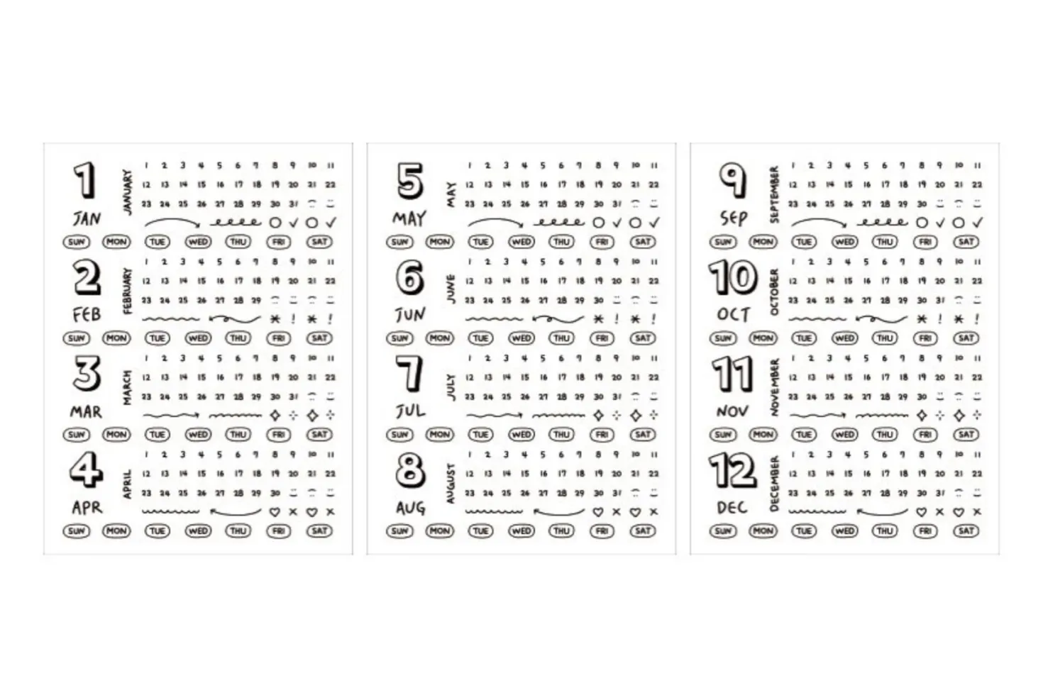 Diary Date Sticker Set