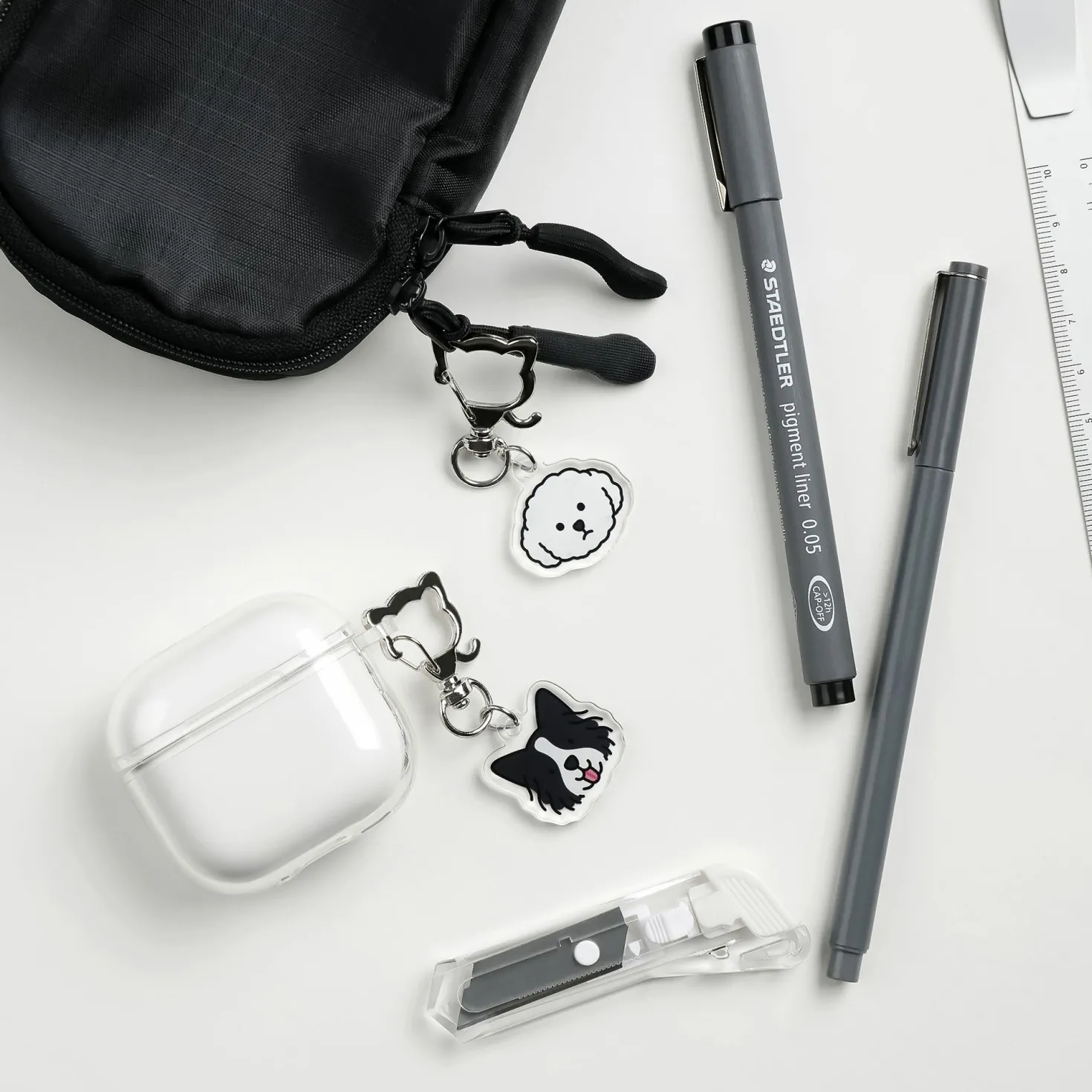 Dog Face Acrylic Key Ring