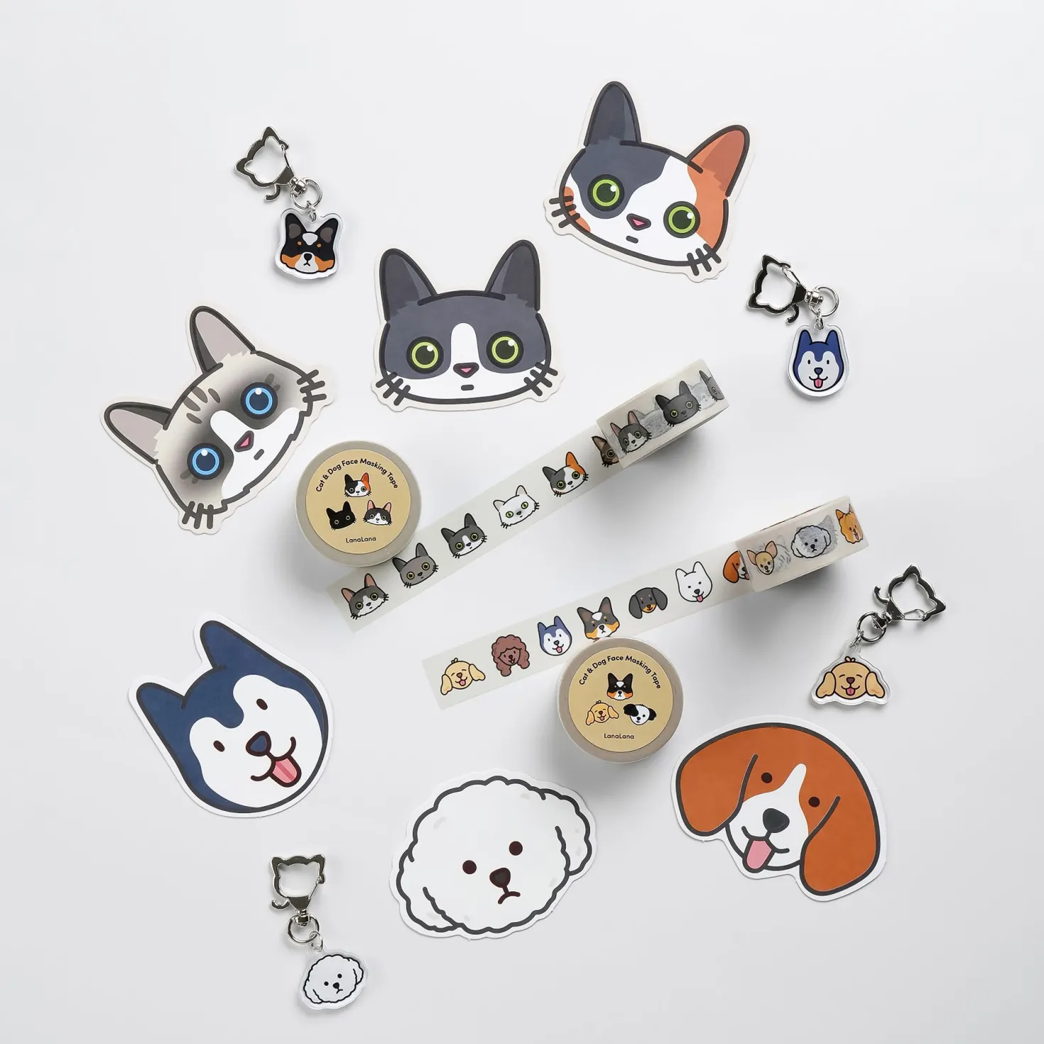 Dog Face Acrylic Key Ring