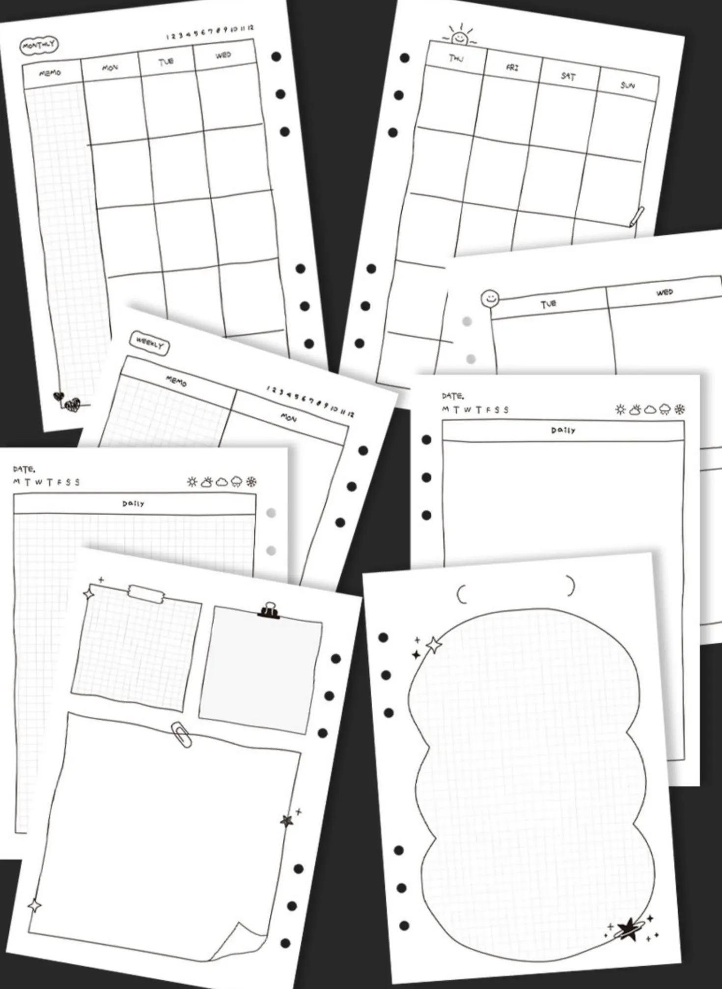 Doodle Bulk 6 Ring A5 Planner Refill