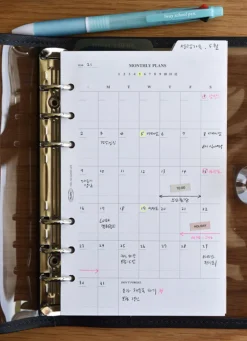 Double-sided Classy 6 Ring A6 Index Planner Refill v1