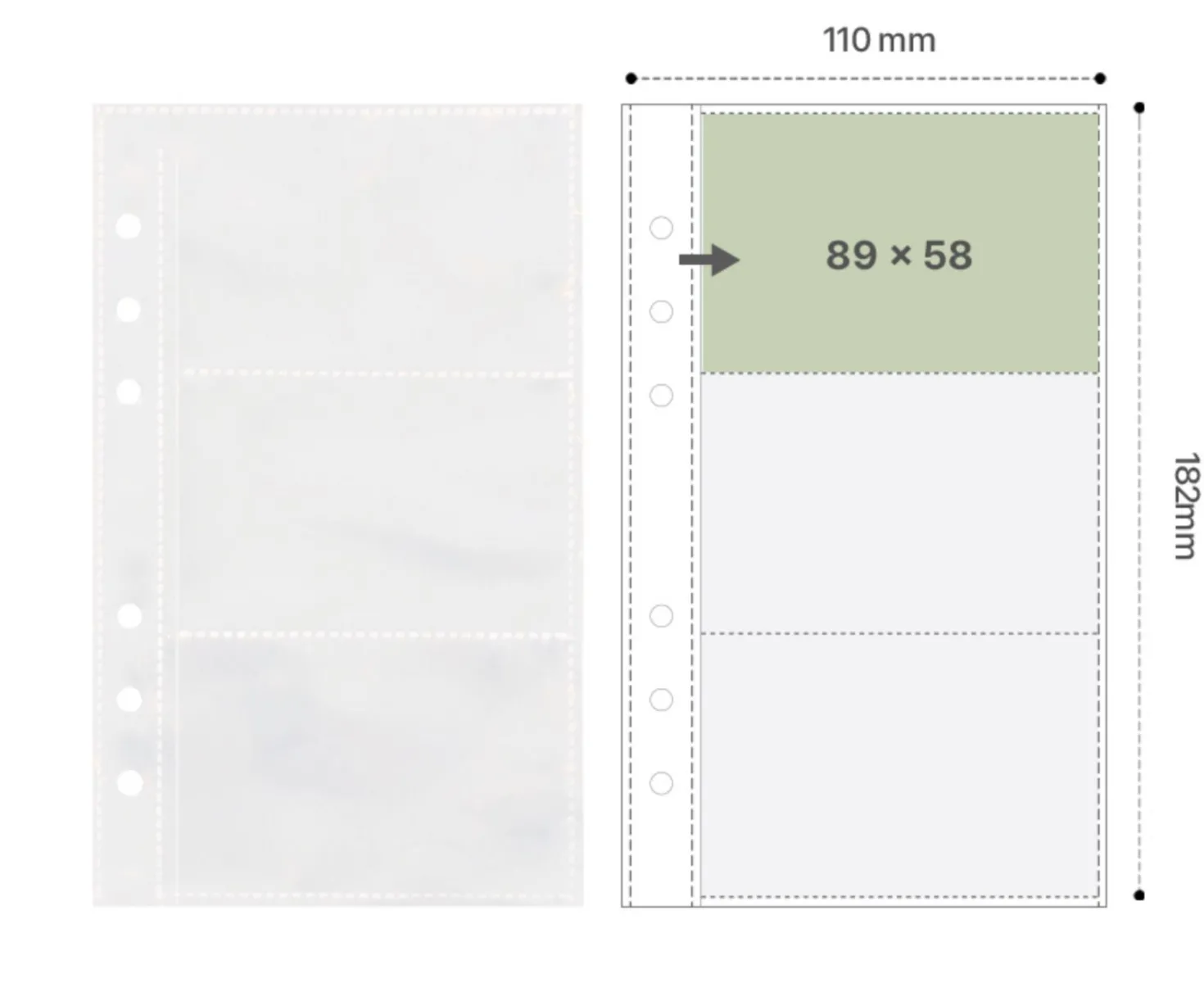 Double-sided 6 Ring A6 Pocket Refill