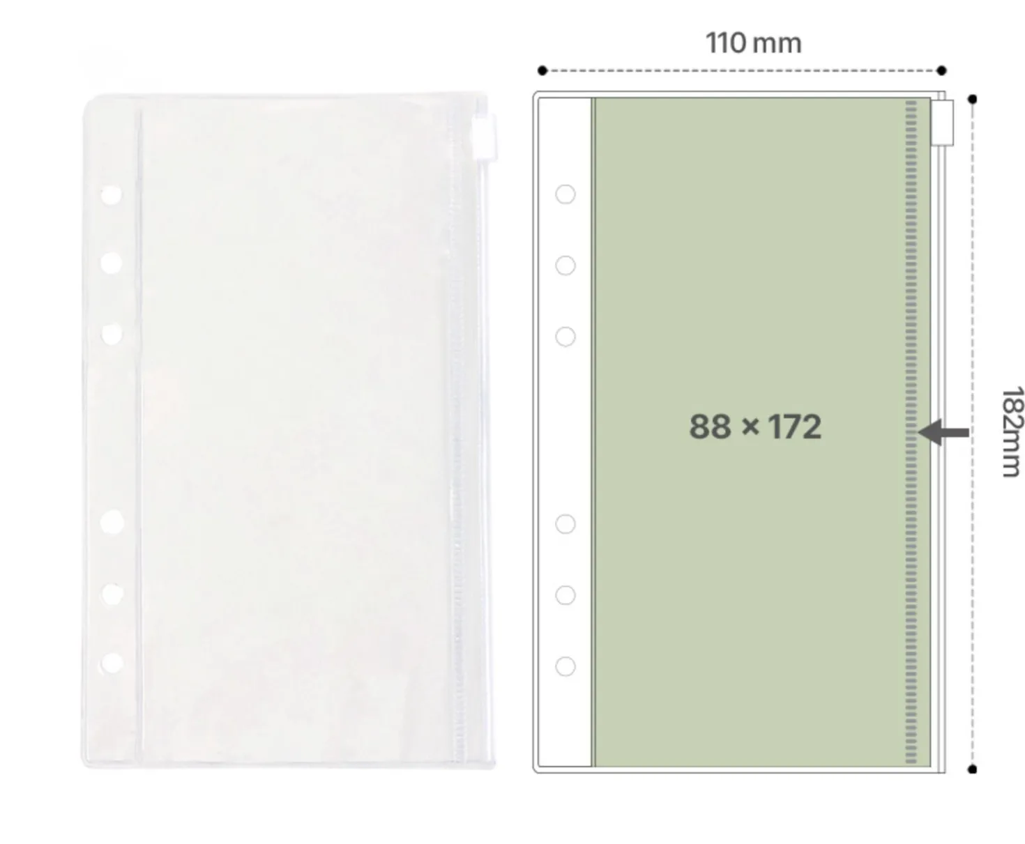 Double-sided 6 Ring A6 Pocket Refill