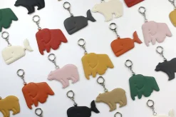 Elephant Vegan Leather Key Ring