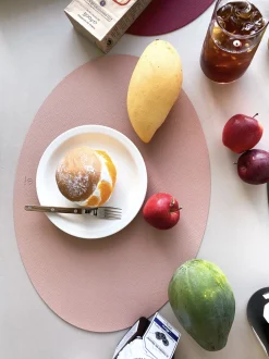 Ellipse Edge Leather Dining Placemat