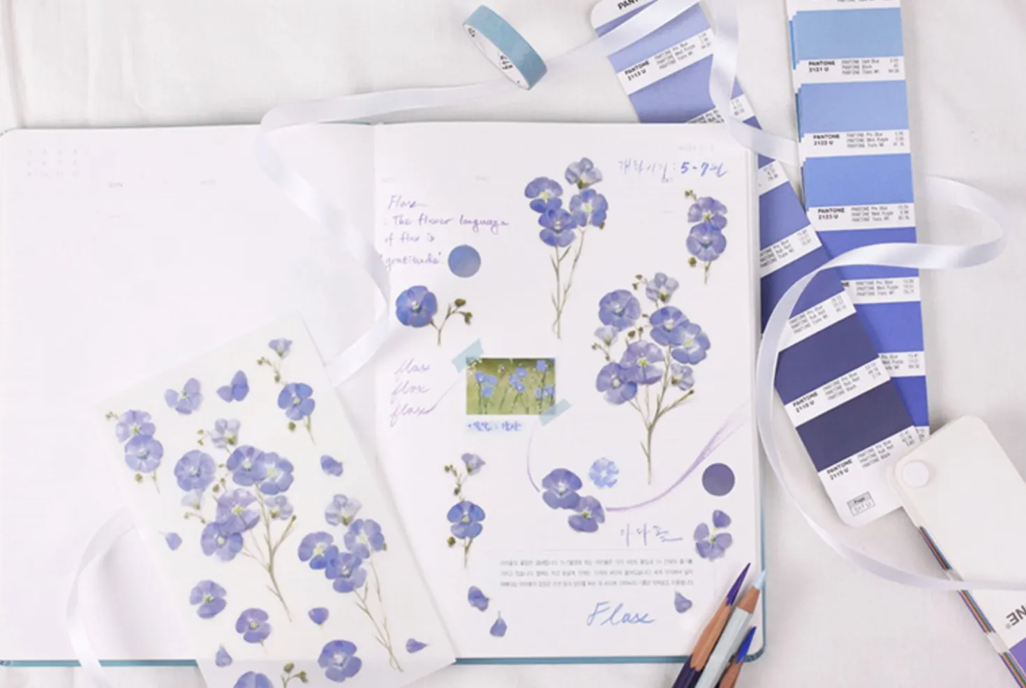 Flax Pressed Flower Sticker