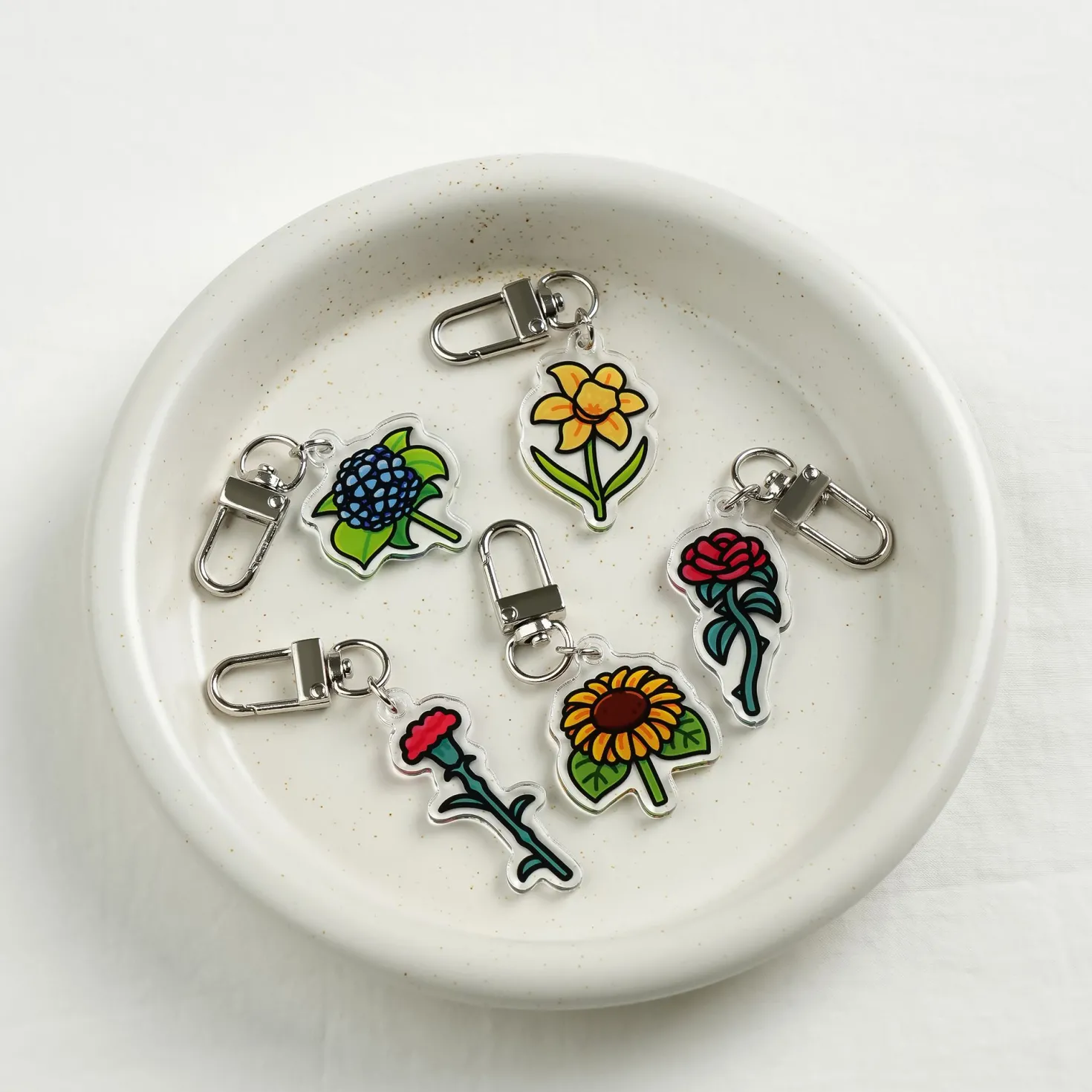 Flower Acrylic Key Ring