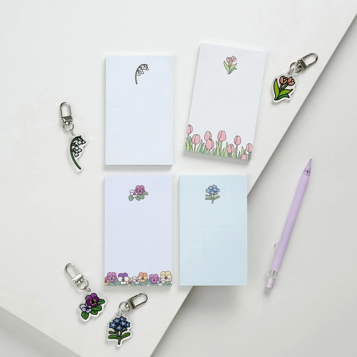 Flower Acrylic Key Ring