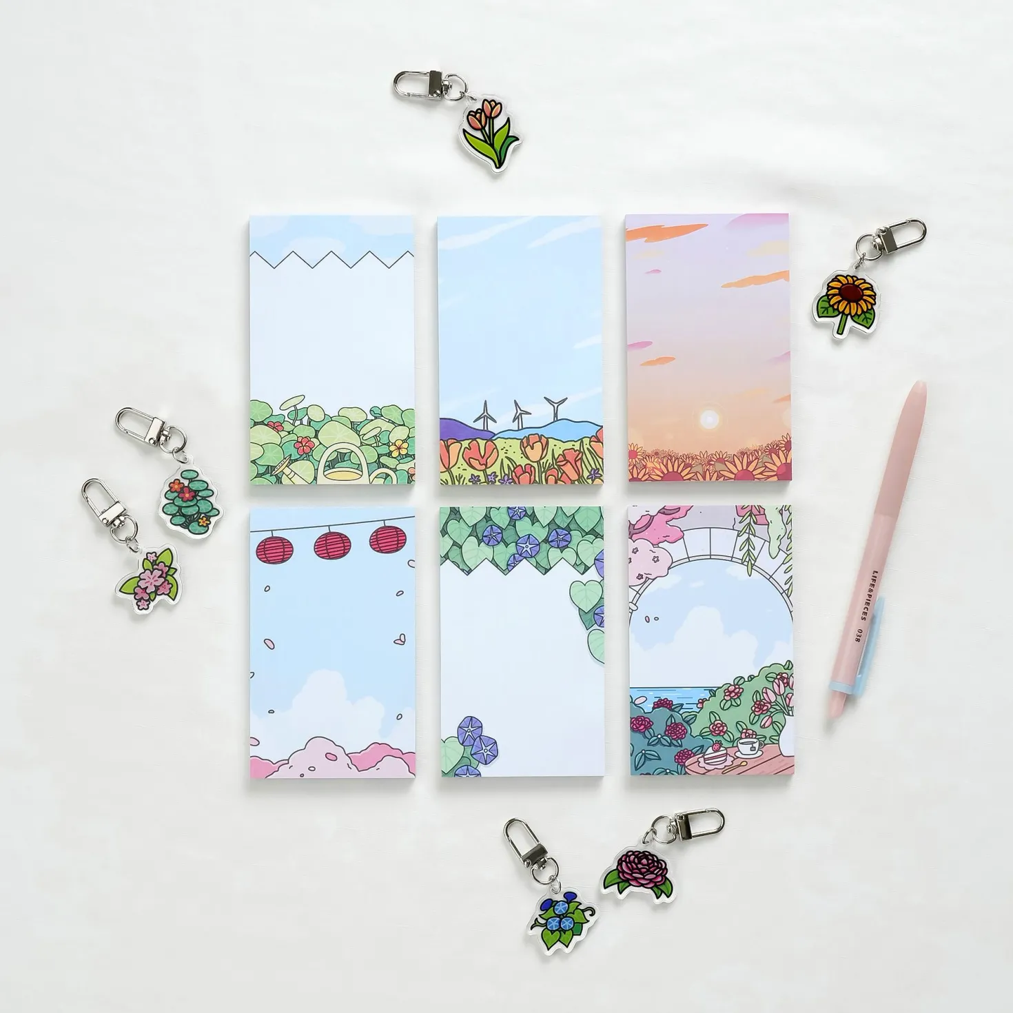 Flower Acrylic Key Ring