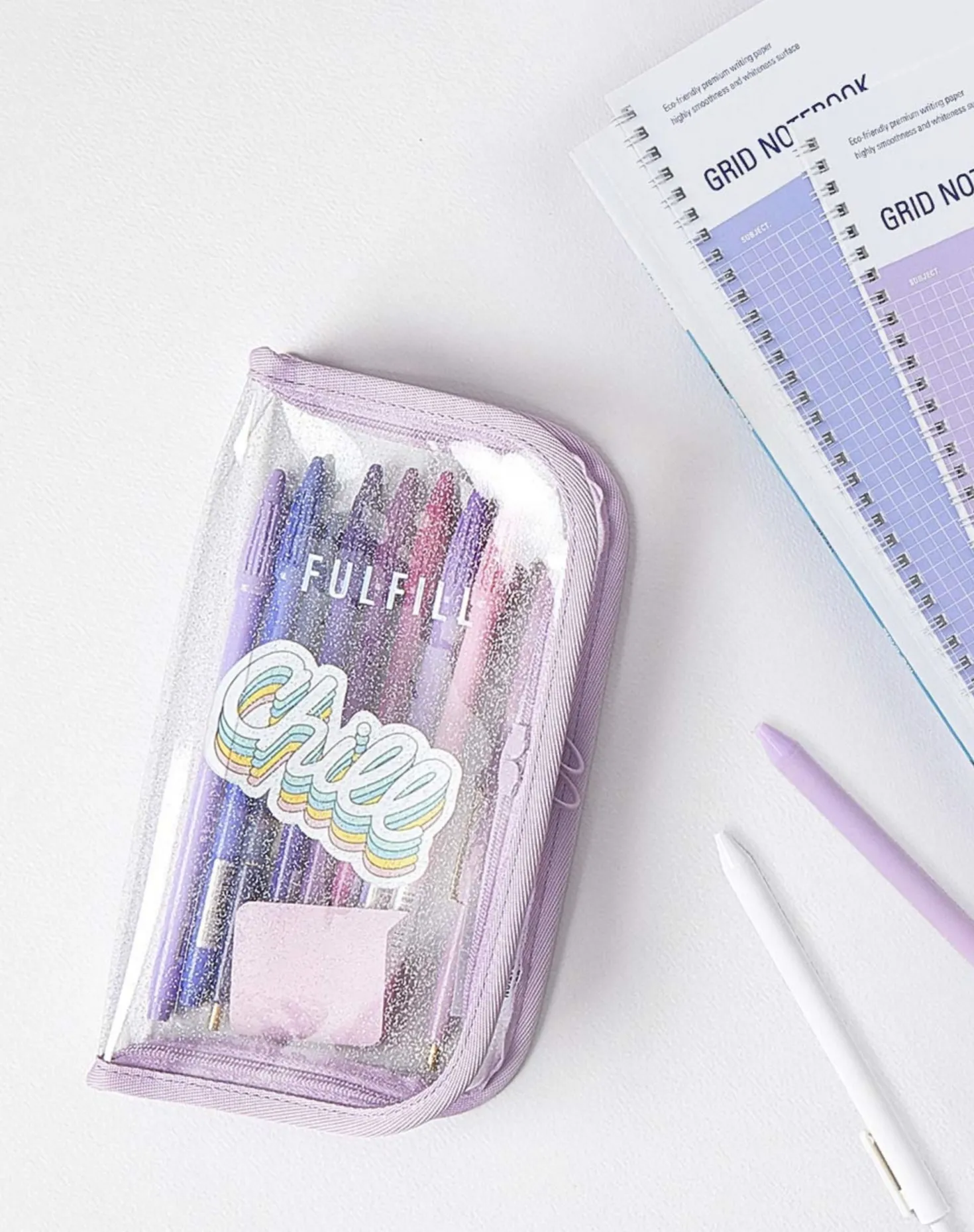 Glitter Fulfill Zipper Pen Pouch
