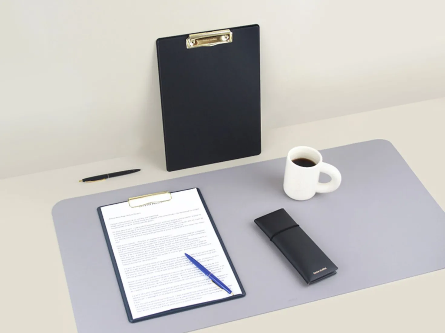 Gold Metal Vegan Leather Clipboard