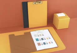 Gold Metal Vegan Leather Folding Clipboard