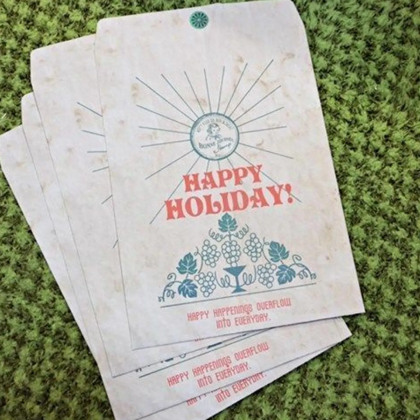 Green Vintage Holiday Envelope