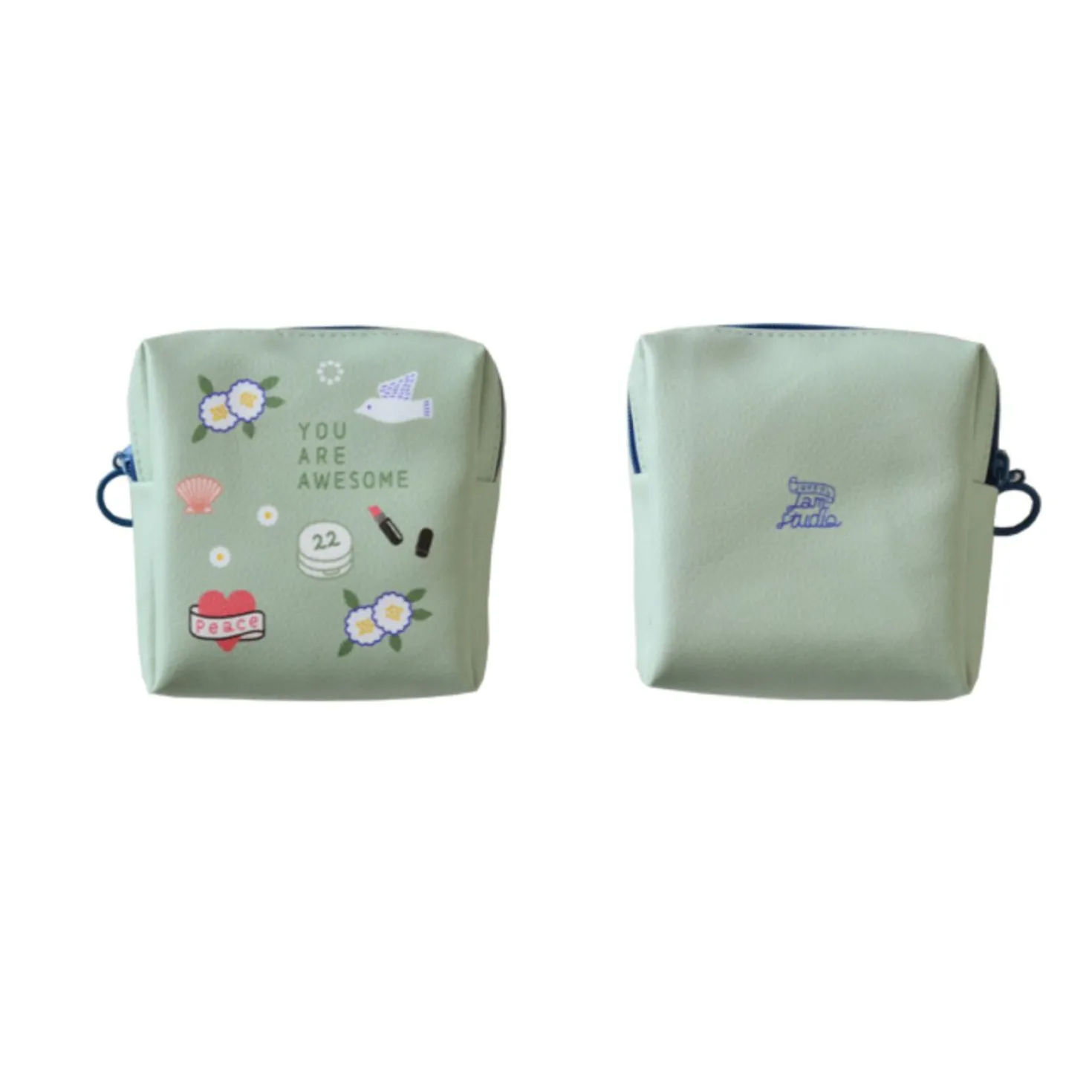 Illustrated Mini Zip Pouch