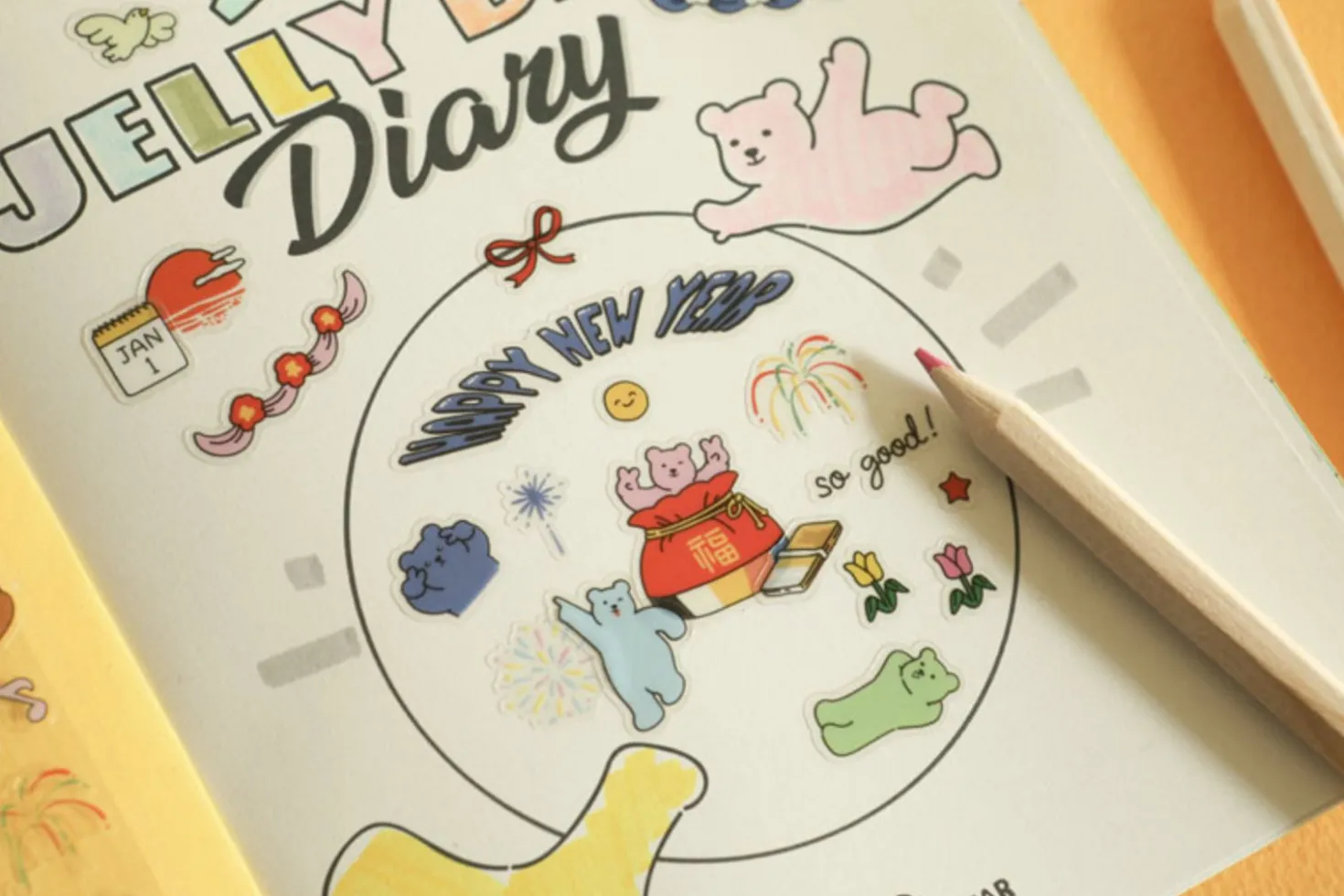 Jelly Bear Slim Diary Sticker v1