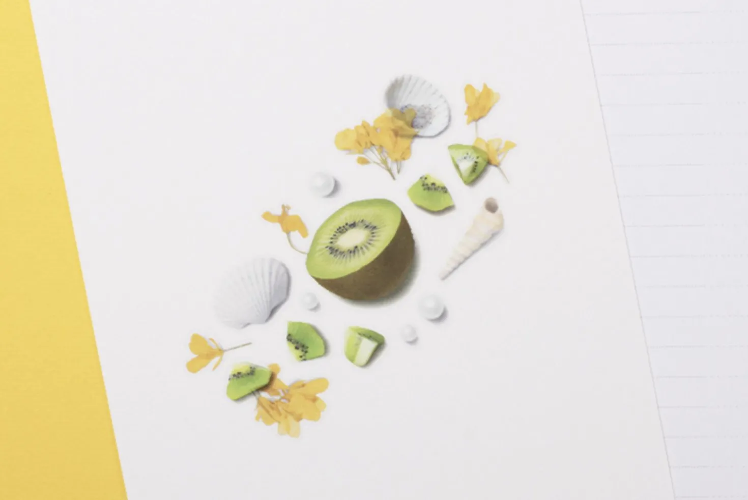 Kiwi Pressed Fruit Sticker