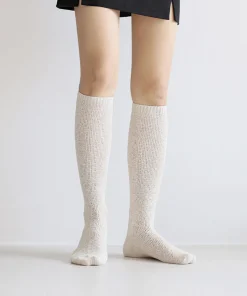 Knit Mesh Knee-high Women Socks
