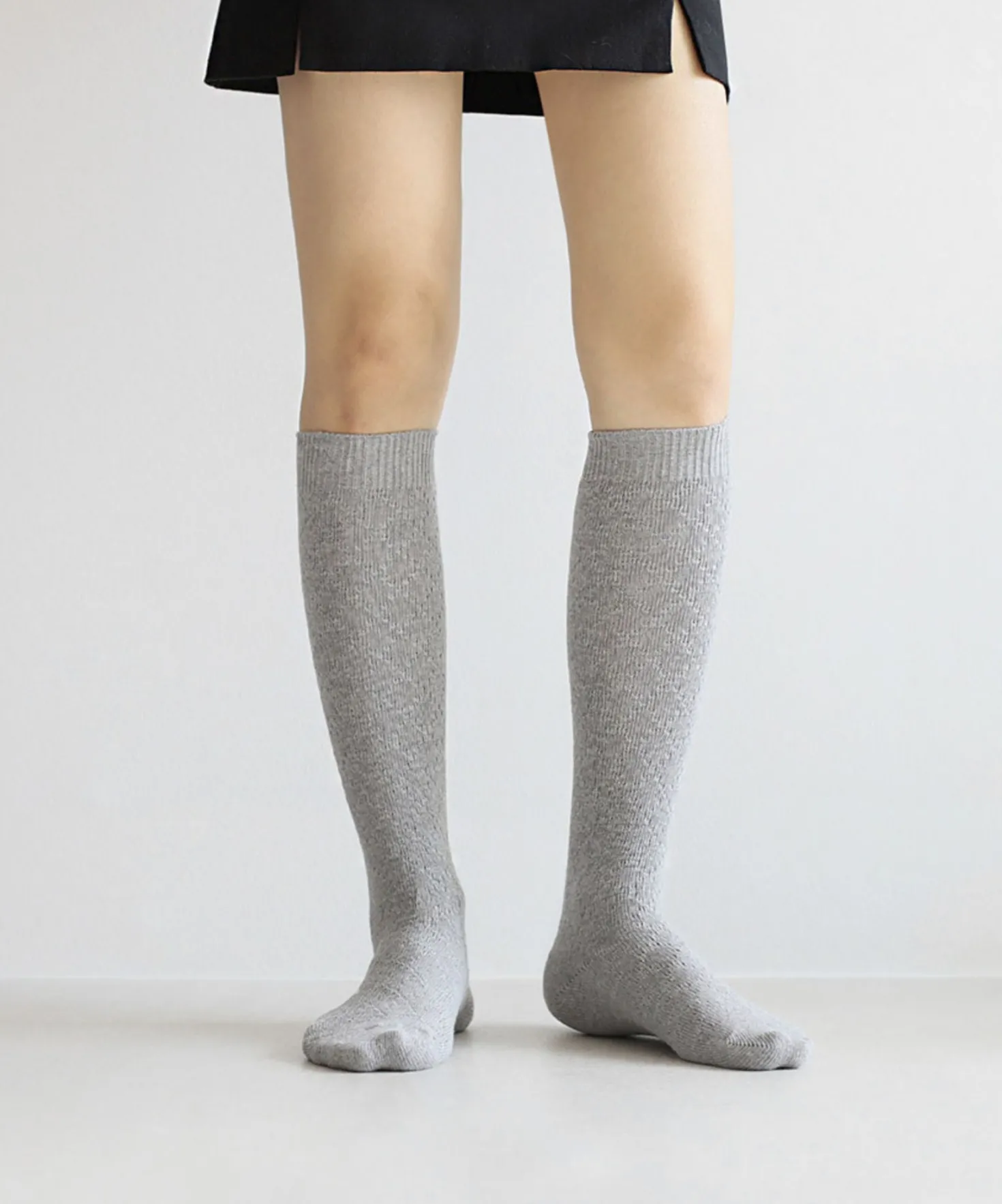 Knit Mesh Knee-high Women Socks