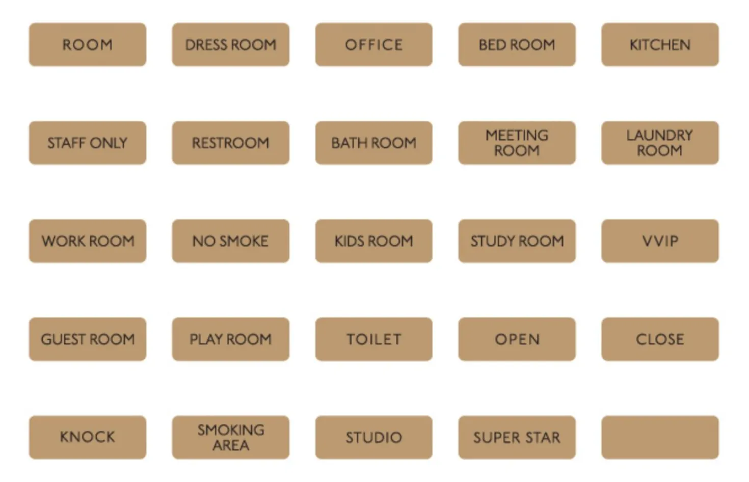 Kraft Basic Door Sign