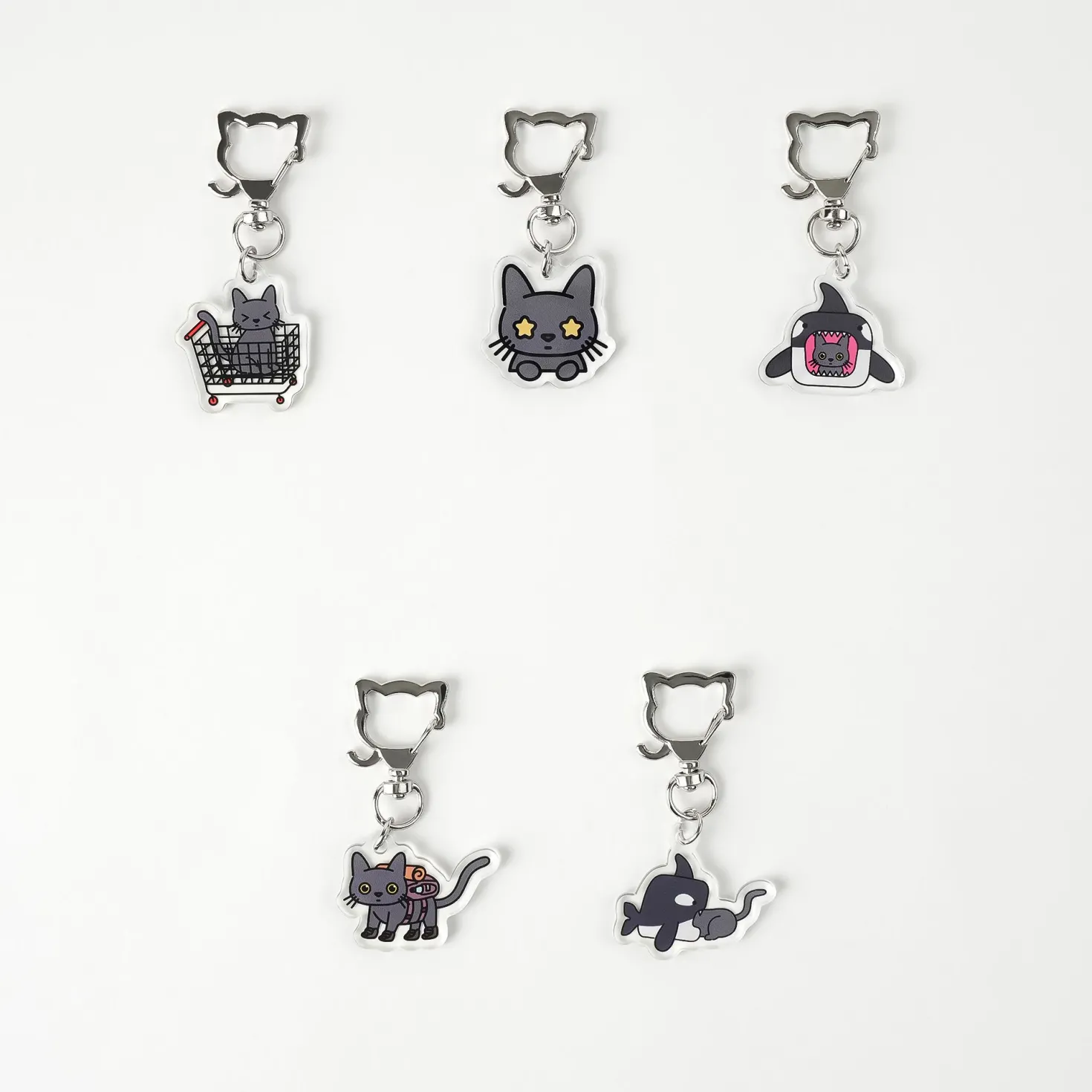 Lana Cat Pose Acrylic Key Ring