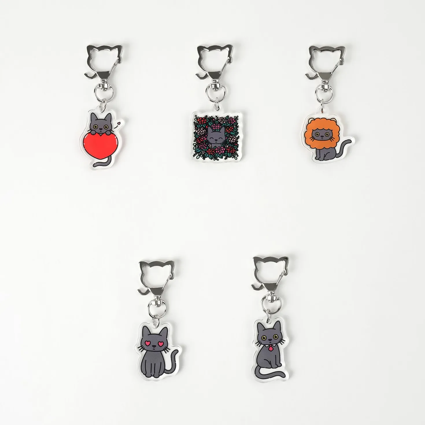 Lana Cat Pose Acrylic Key Ring