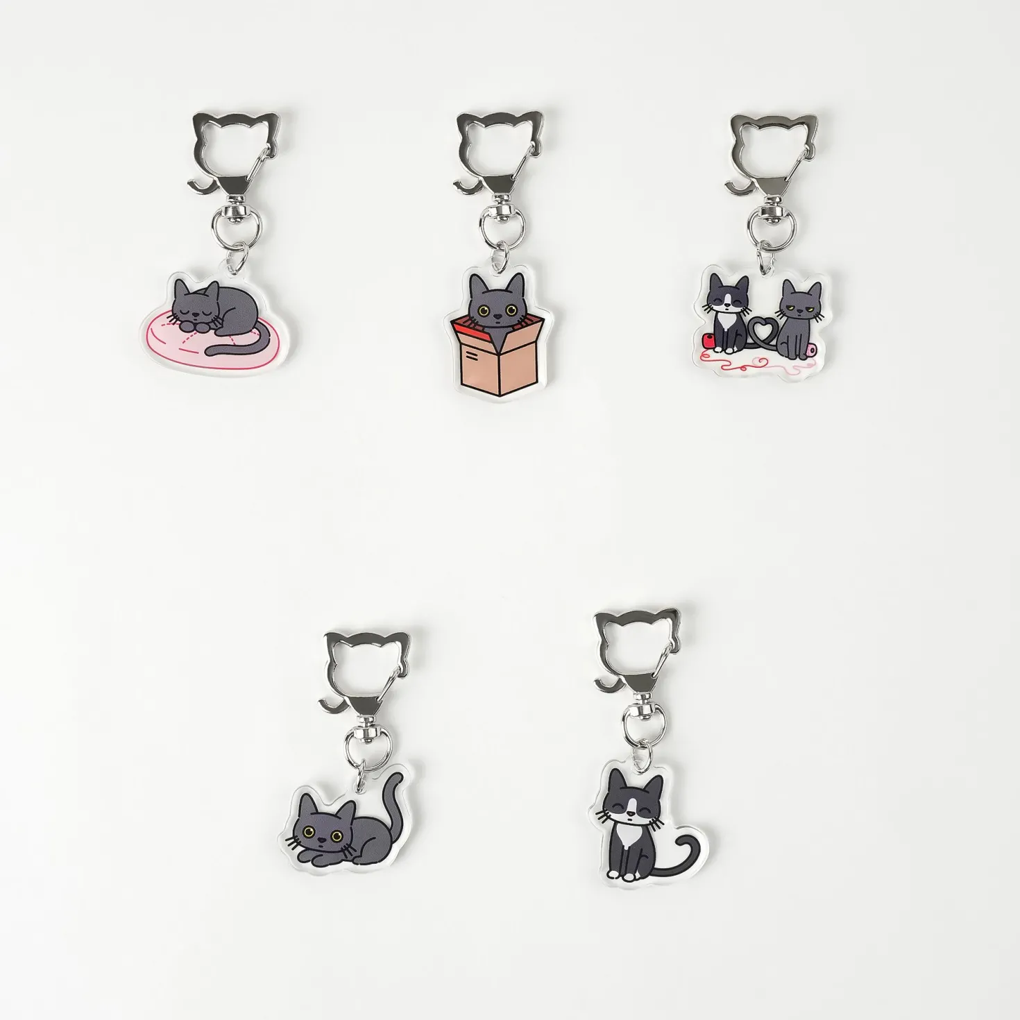 Lana Cat Pose Acrylic Key Ring