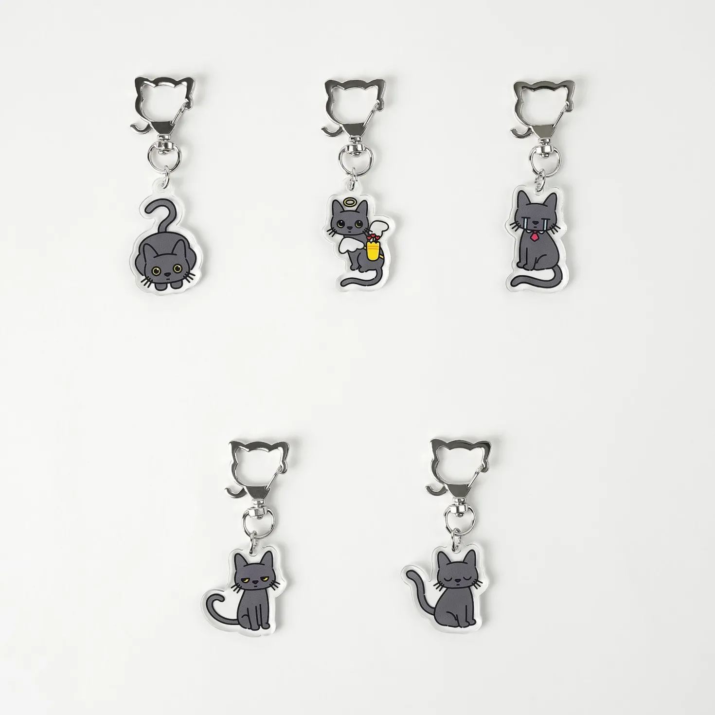 Lana Cat Pose Acrylic Key Ring