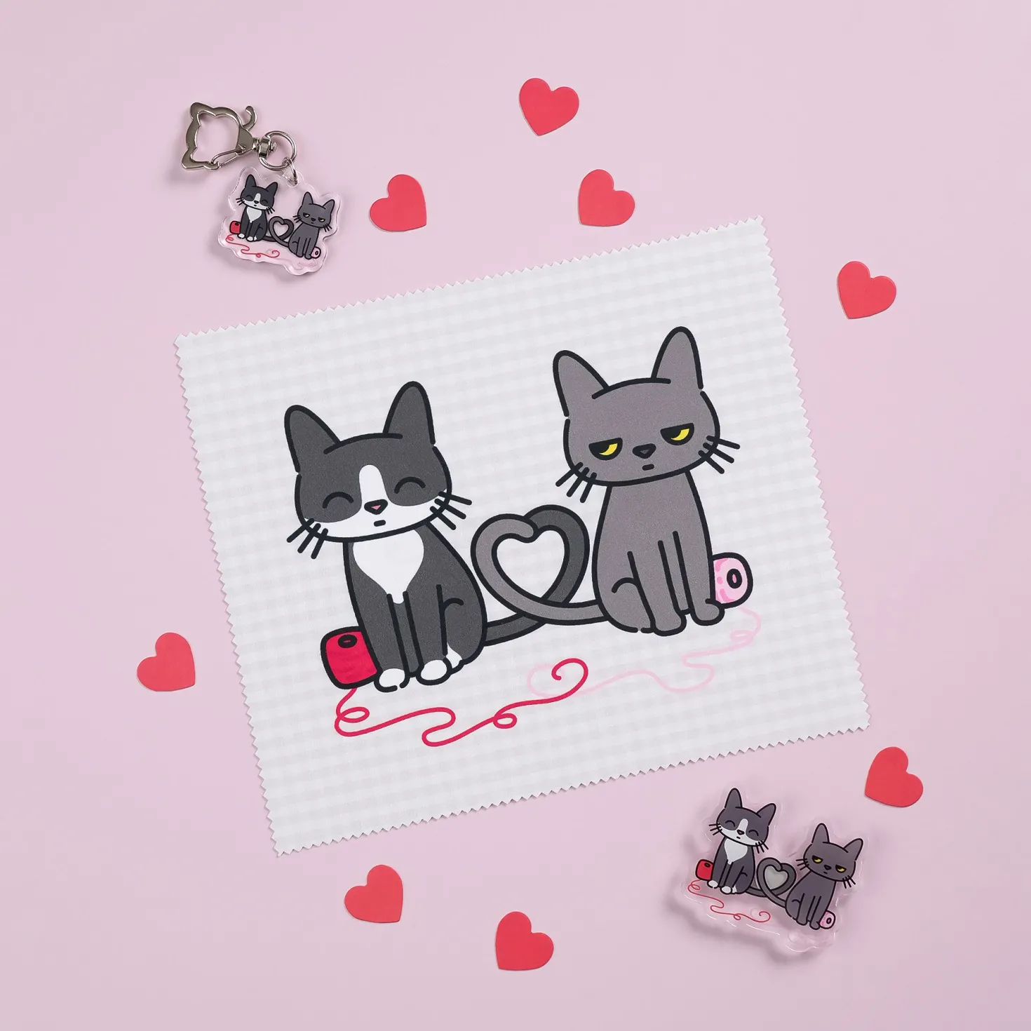 Lana Cat Pose Acrylic Key Ring